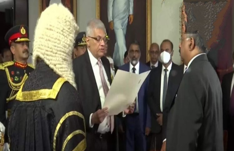 Ranil Wickremesinghe was sworn in as Sri Lanka's new president 