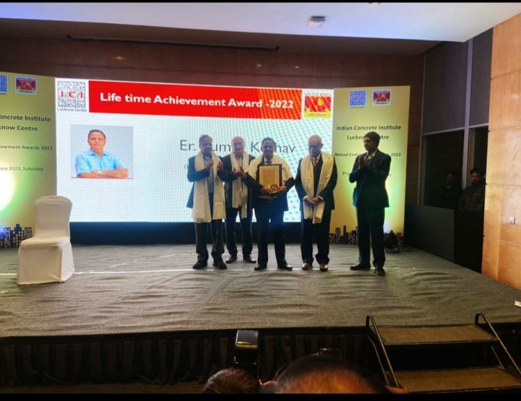 SHRI. KUMAR KESHAV, CEO DB RRTS INDIA CONFERRED WITH THE LIFETIME ACHIEVEMENT AWARD BY THE INDIAN CONCRETE INSTITUTE (ICI)