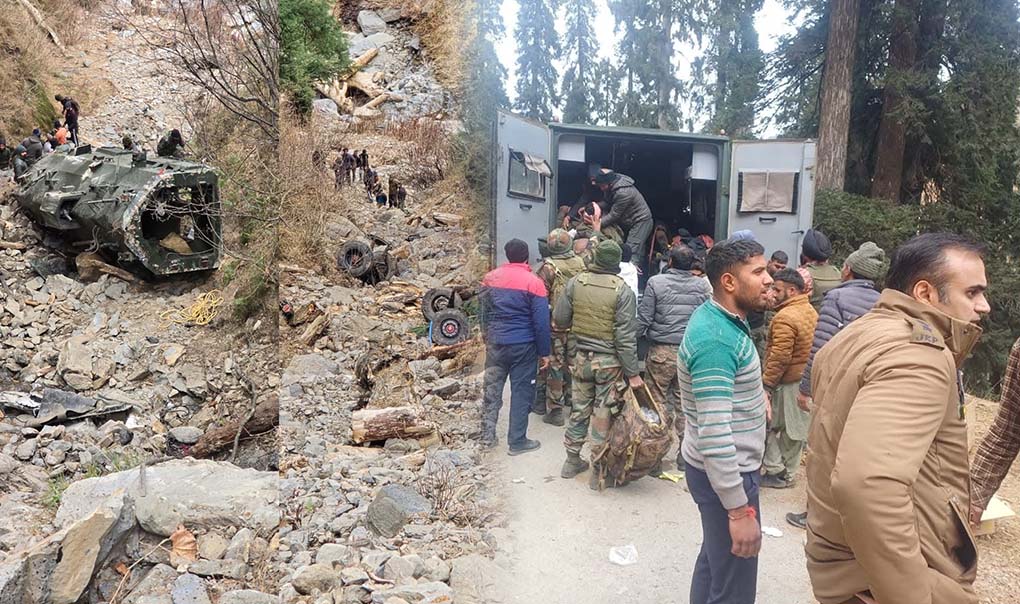 Tragedy in mountainous Doda, Jammu & Kashmir: An Army vehicle carrying soldiers to a forward post plunged into a deep gorge, killing 10 brave personnel and injuring 10 others.